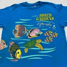 vintage 80s BUSCH GARDENS FLORIDA DOUBLE-SIDED T-Shirt SMALL single stitch beach