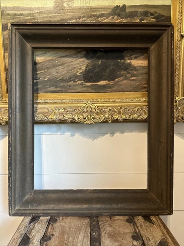 Antique 19thc Victorian Deep Well Walnut Mahogany Picture Frame Fits ~20 X 24.5