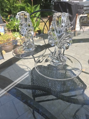 Martinsville Glass Candlesticks Janice Art Deco Set Of 2 - Picture 4 of 18