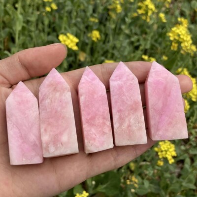 1PC Natural Pink Opal Obelisk Quartz tower