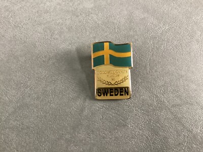 1986 Moscow Goodwill Games Commemorative Flag Pin-NEW/Sweden