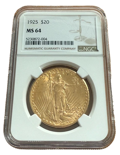 US 1925 Gold $20 20 Dollars NGC MS64 Double Eagle Saint Gaudens