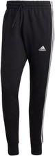 Adidas Men's Essentials French Terry Tapered-Cuff 3-Stripes Pants Large Black