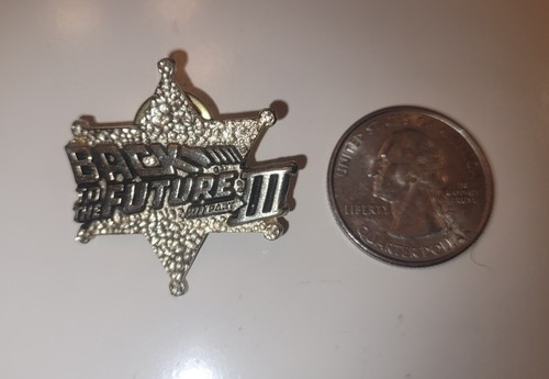 Zurück in die Zukunft III 3 Film Werbe Sheriff Star Pin Button Anstecker RAR! - Bild 2 von 4