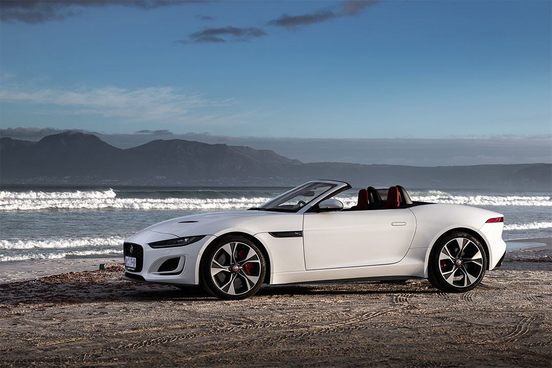 Jaguar Convertible Car F-Type 380 White Art Indoor Decor - POSTER