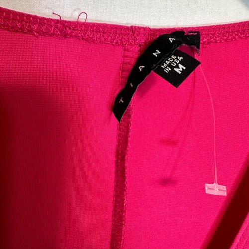 Tiana B. Wrap Dress Fushia Size Medium Plunge Neck Rhinestone Body Con Slinky - Picture 11 of 16