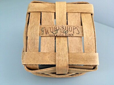Gerald Henn Workshops Square Hand Woven Trinket Basket Leather