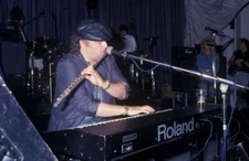 Dutch flautist and keyboardist Thijs van Leer performing live on s- Old Photo