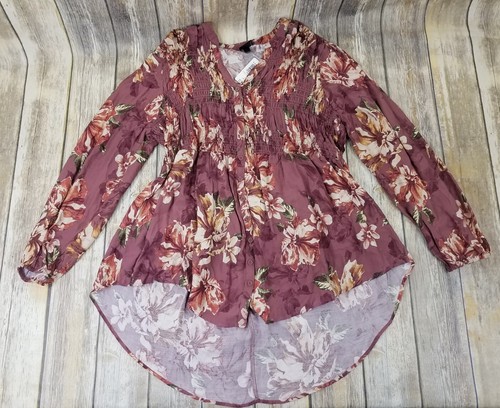 Torrid Button Up Floral Blouse Top Women Size 1X Multicolor V-neck Long Sleeve