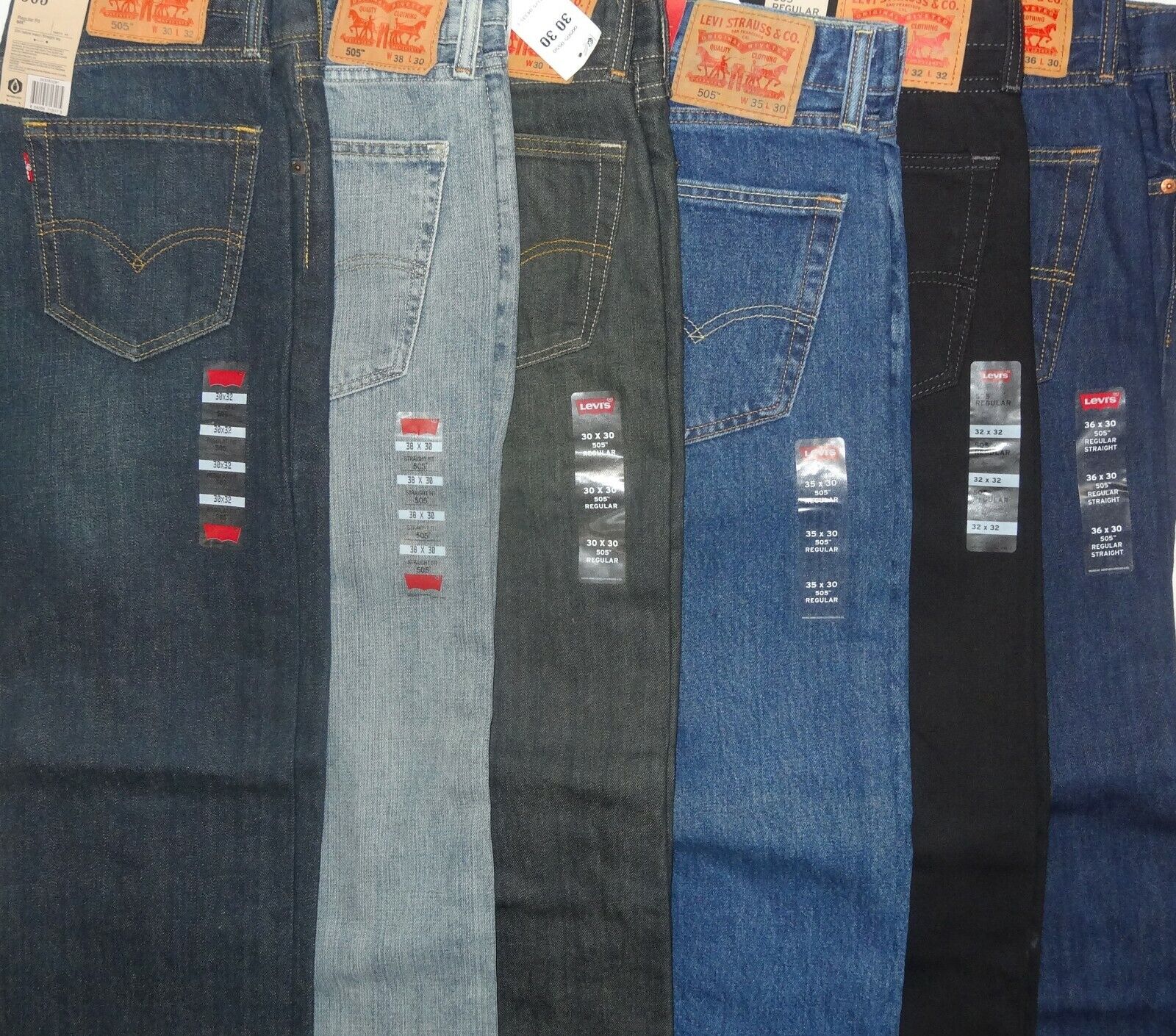 Levis 505 Regular Fit Jeans Many Colors And Sizes 30 31 32 33 34 36 38 40  42 44 | eBay