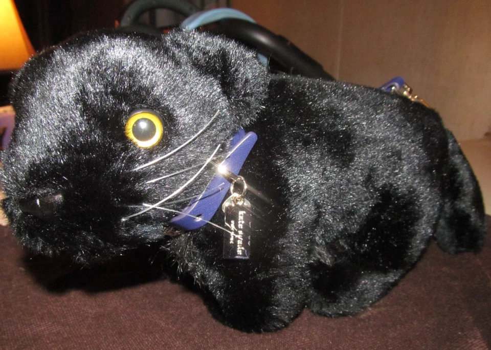 BOLSO DE HOMBRO KATE SPADE CAT’S MEOW FELPA PANTERA ~ ¡EN PERFECTO ESTADO! Foto 2 de 4