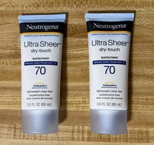 Lot de 2 Neutrogena crème solaire ultra transparente FPS 70 lotion tactile sec 3 oz EXP 01/27