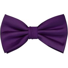 Branduce Mens Solid Color Adjustable Pre-tied Bow Tie for Men Party Purple