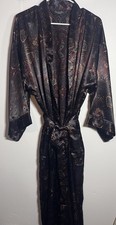Vintage Christian Dior Monsieur Men  s Paisley Satin Robe OS Belted 48in Kimono