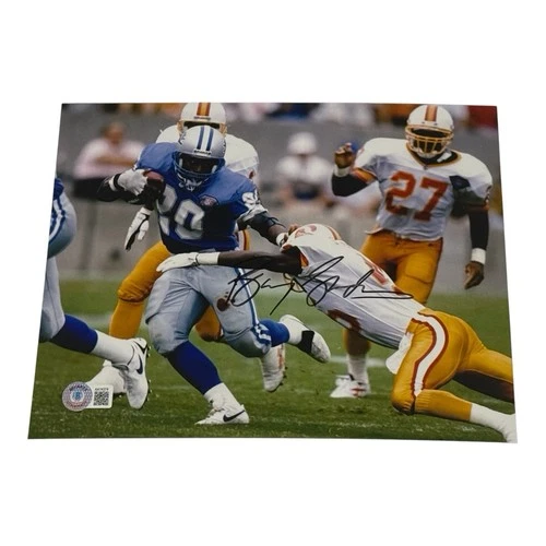 Barry Sanders Signed 8x10 Autograph Photograph Detroit Lions Beckett BAS COA
