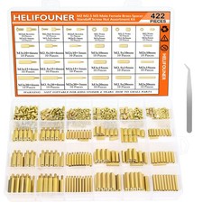 422 Pieces M2 M2.5 M3 Male Female Hex Brass Spacers Standoffs Screws Nuts Assort