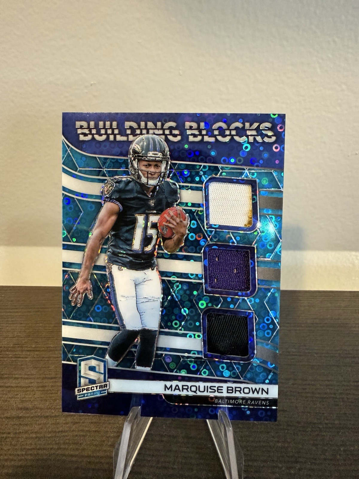 Marquise Brown Panini Spectra Building Blocks Relics #BB9 Neon Orange