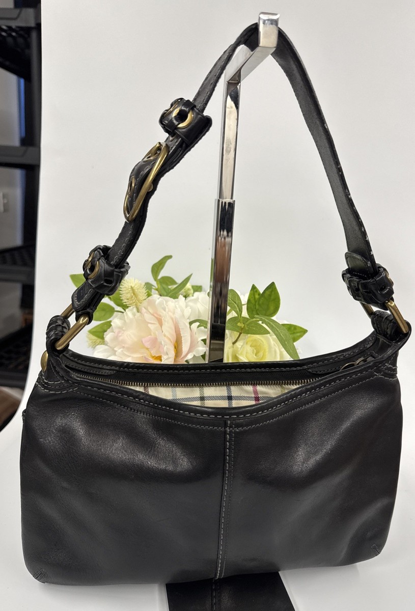 2007 Coach Bleecker Black Leather Shoulder Bag Purse Brass