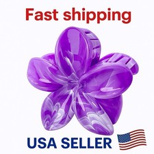 Purple Marble Flower Hair Claw Clip Large Glossy Daisy Hair Accessory for Women