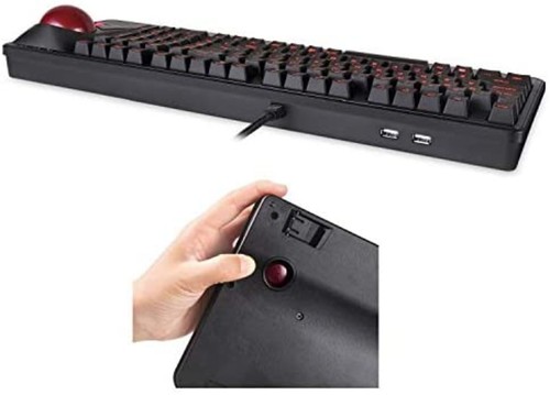 Perixx Periboard-322 Wired Mechanical Trackball Keyboard With 2 Usb Hubs English - Picture 4 of 9