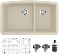 Karran USA QU-711-PK1 Quartz QU 32" Undermount Double Basin