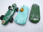 VINTAGE DINKY TOYS RACING CAR x3 1950s: MG / JAGUAR D TYPE & VANWALL GP CAR