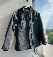 Vintage Carhartt Black Work Jacket Arctic Quilted Lining Corduroy Collar