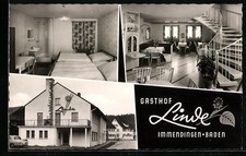 Immendingen /Baden, Innenansicht vom Gasthof Linde, Ansichtskarte 