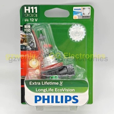 H11 LongLife EcoVision PHILIPS 55W 12V 12362LLECO PGJ19-2 2000Hhours headlight