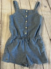 Polo Ralph Lauren chambray short romper girls Size 5 Cotton Outfit Blue