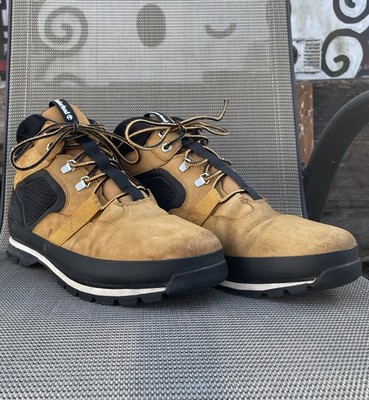 Flawed Mens Timberland Euro Hiker Reimagined Waterproof Boots Wheat Nubuck 11.5