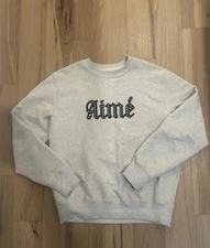 Aime Leon Dore ALD Houndstooth Appliqué Crewneck Sweatshirt FW22 Oatmeal Size L