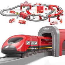  Electric Train Sets Toy 92pcs Track Railway Set for Kids Boys and Girls 