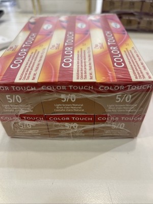 Wella COLOR TOUCH Professional Hair Color 2 oz, 5/0 Light Brown, Natural 6PACK