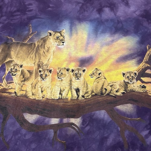 VTG The Mountain Lion Cubs Momma Lioness 2002 Jon Hail Tie Dye Sz M - Picture 3 of 9