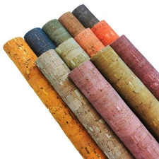 12pcs Colored Cork Fabric Sheets, 8" x 12" (20cm x 30cm) for Handcrafts, Soft...