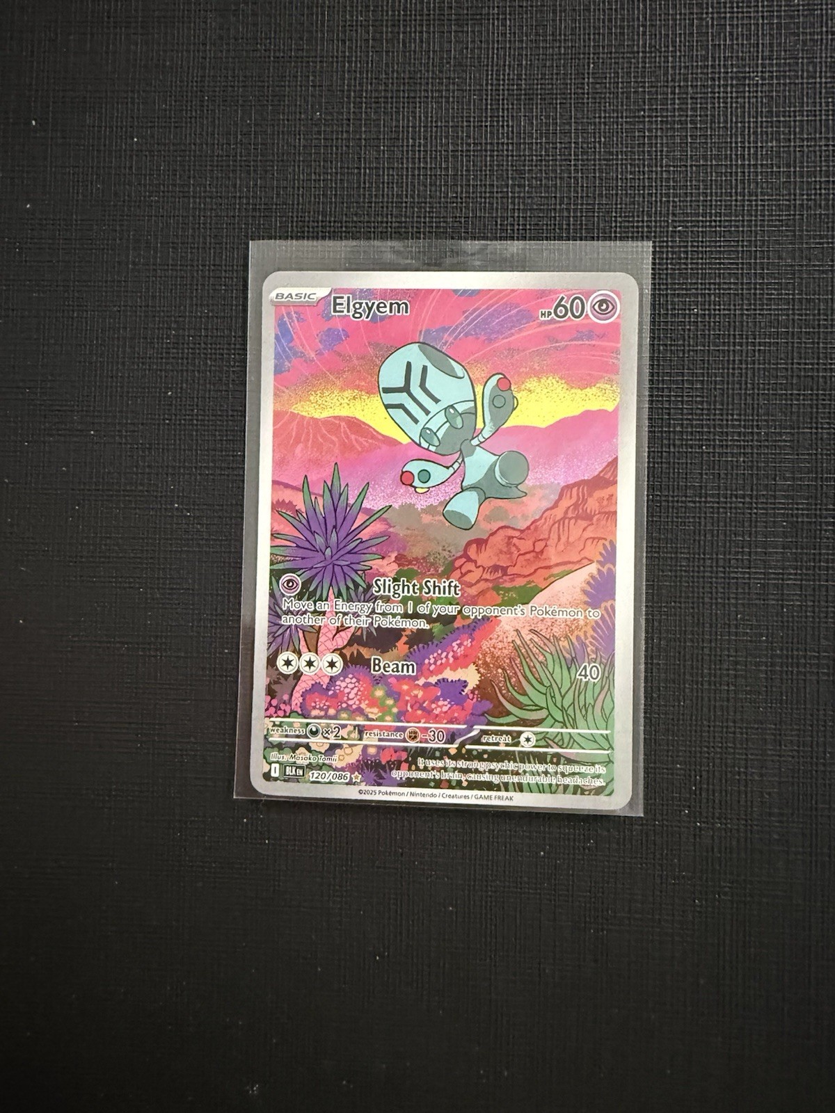 Pokemon TCG Elgyem Card Illustration Rare Sv: Black Bolt 120/086 NM Condition