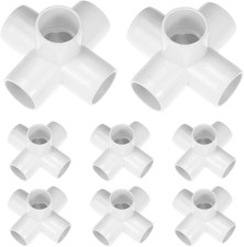 8 Pack 1 Inch 5 Way PVC Elbow Furniture Grade Fittings UV Impact Resistant DIYer
