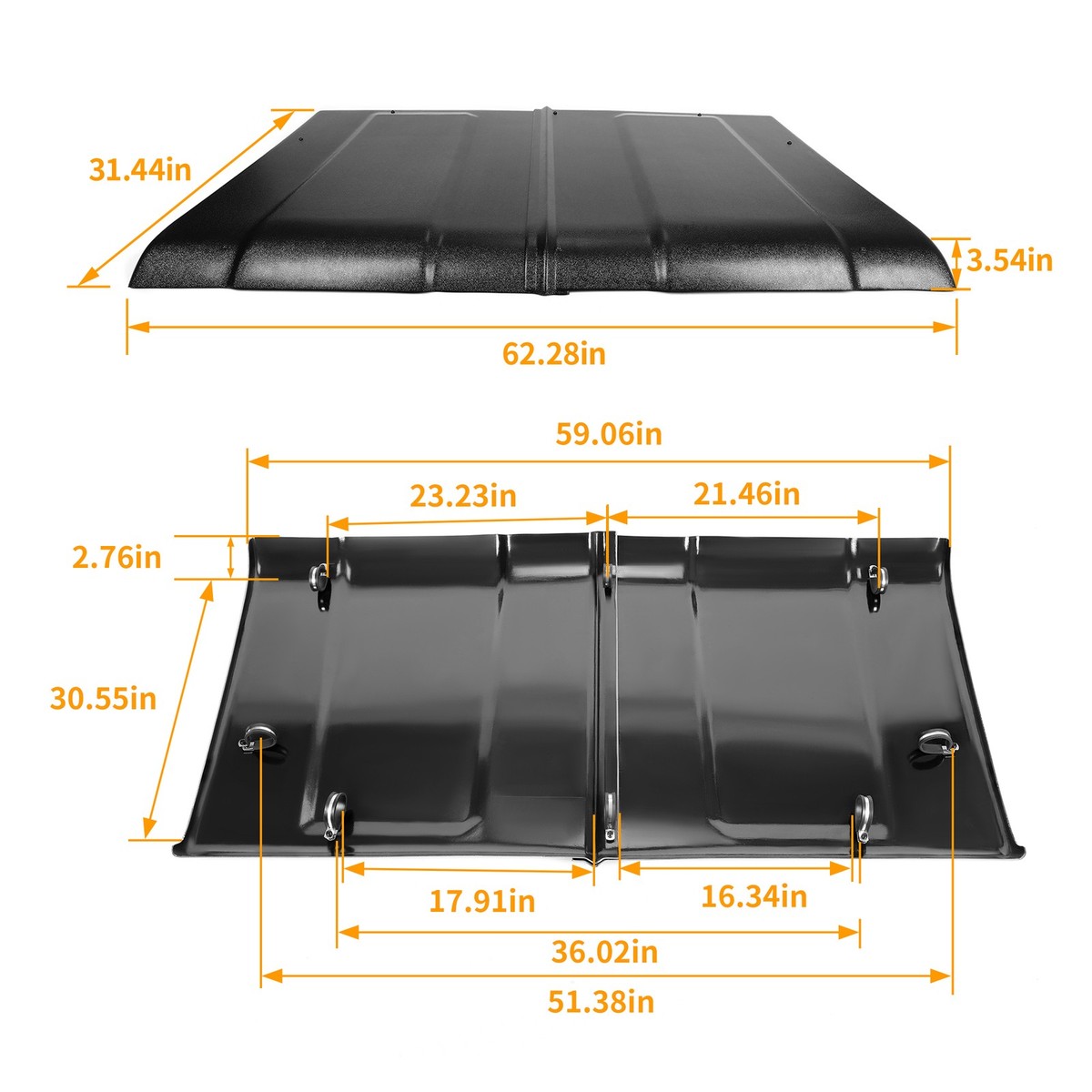 Black ABS Hard Top Roof For 2009-2014 Polaris Ranger XP 800 Water