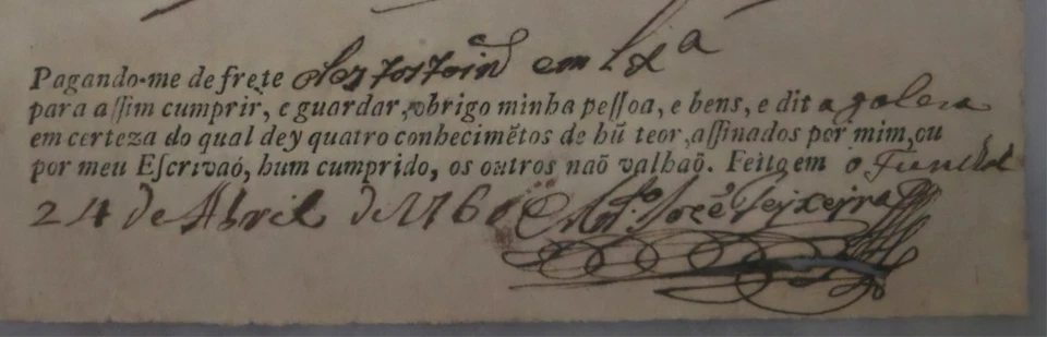 Antiguo conocimiento de embarque portugués de la década de 1760 envío vino Maderia Newton Gordon Foto 4 de 4