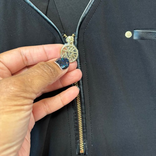 Anne Klein Bouse Quarter Zip Stretchy Fancy Office Career Studded 3/4 Sleeve XL - Picture 2 of 16