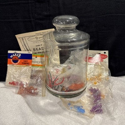 Craft House, The Beadery, Fancy Trimmings, Design House Bead Lot in Glass Jar