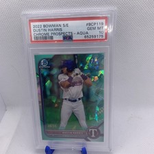 2022 Bowman Sapphire Edition - Chrome Prospects Dustin Harris Psa10 Aqua /55
