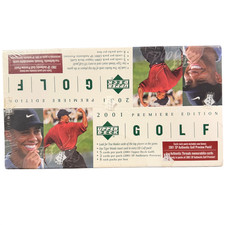 2001 UPPER DECK PREMIER EDITION GOLF PGA RACK PACK BOX TIGER WOODS RC SEALED US
