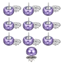 20pcs Purple No Sew Pearl Buttons 12mm Cover Up Pins Craft Button