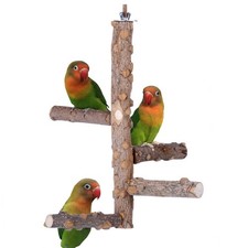 Bird Perch Nature Wood Stand for 11 inches x 4 x 11 inches, Brown