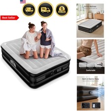 Full Air Mattress with Built-in Pump Foldable Portable Inflatable Bed for Home