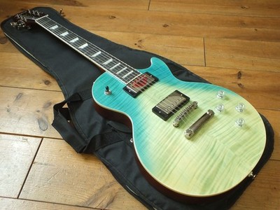 ** Epiphone Les Paul Modern Figured Caribbean Blue Fade CBF incl. Gibson Gigbag