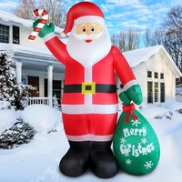 Aufblasbarer Weihnachtsmann 240Cm LED Beleuchtung Wetterfest Deko FüR Garten