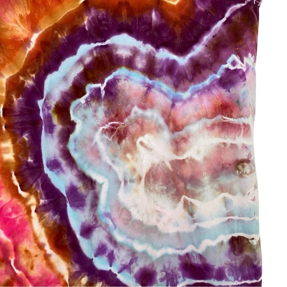 Camiseta sin mangas hecha a mano Geode Tie Dye para hombre talla 2XL reciclada teñida en hielo 2X XXL colorida Foto 4 de 4